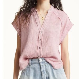 We the free by Free people linen dream days shirt sz large NBW NWT